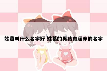 姓葛叫什么名字好 姓葛的男孩有涵养的名字